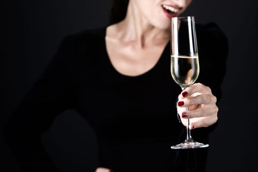 Woman with champagne glass