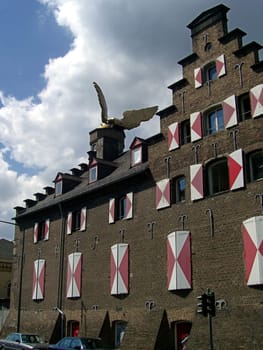 City museum with winged car