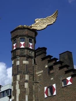 City museum with winged car