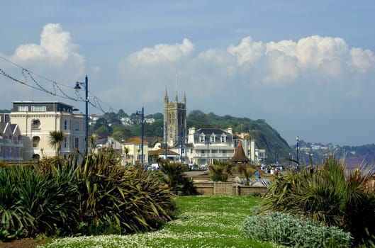 On the seafront in the seaside resort of Teignmouth on the south coast of Devon,south-west England