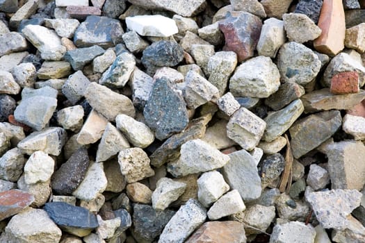 Mixed construction waste with stones