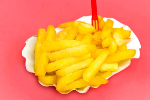French fries - on red