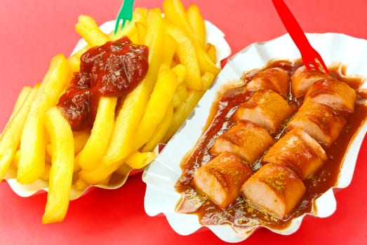 German Curry Sausage,French Fries