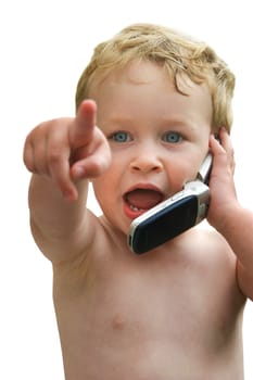 Baby with mobile phone No6