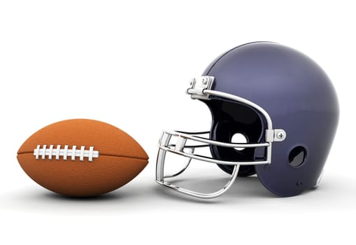 Helmet and football