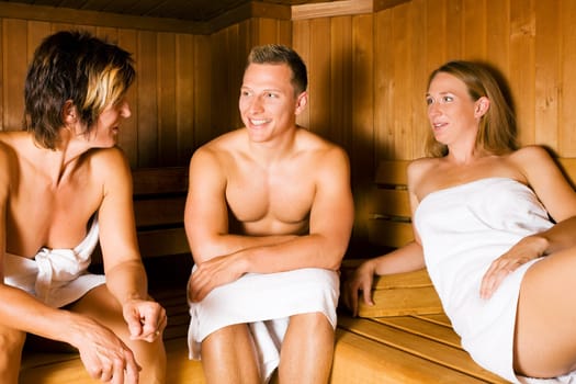 Friends in the sauna