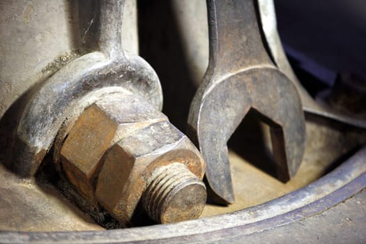 Wrench and nut