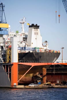 ship in dry dock