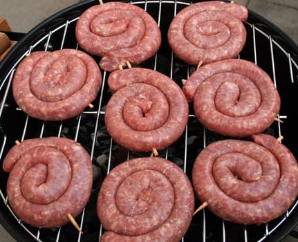 Thuringian round grilled sausages