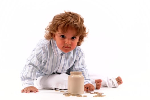 Child counting money