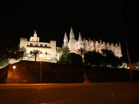 Catedral La Seu,Palma de Mallorca at night