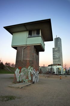old signal box in the Mediapark