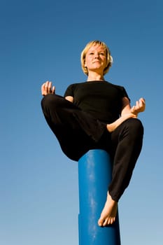 Woman in lotus position
