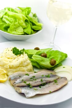 Matjes Fillet - Herring - with puree,wine