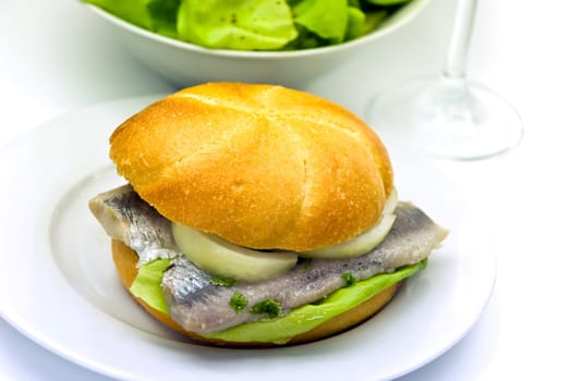 Sandwich with matjes fillet herring