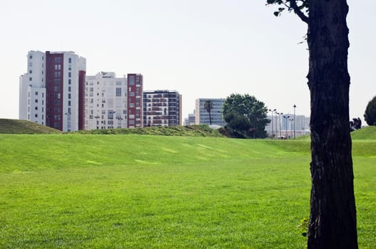 Panorama of a urban park, Lisbon