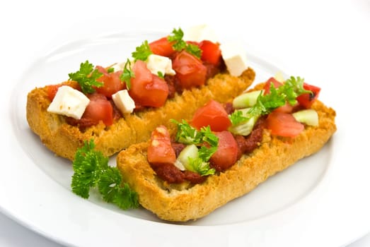 Sandwiches with bruschetta