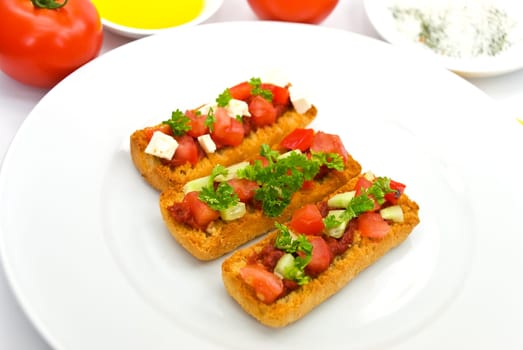 Sandwiches with bruschetta