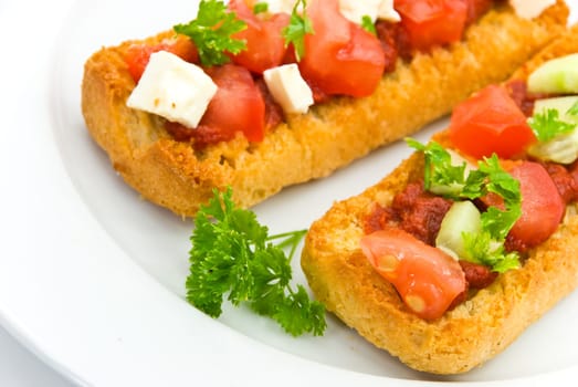 Sandwiches with bruschetta