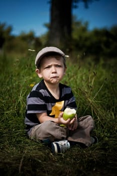 Child with apple