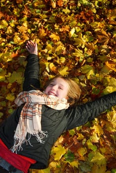 Girl in a fall park