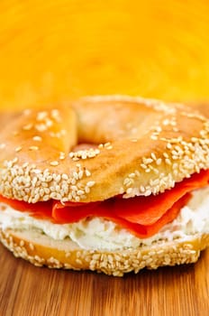 Bagel with smoked salmon and cream cheese