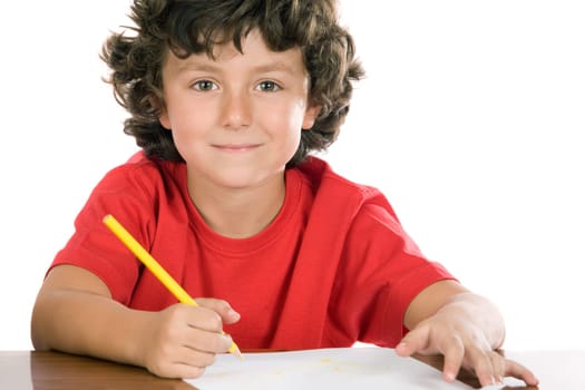 adorable child studying