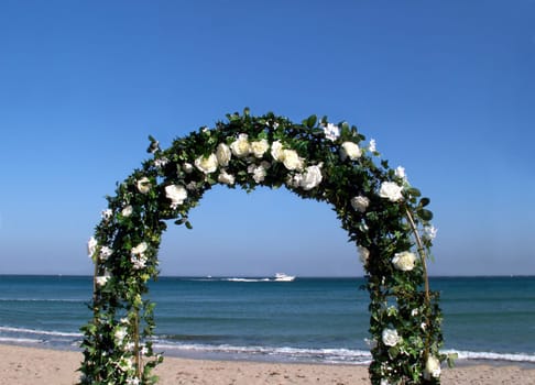 Wedding arch by the sea