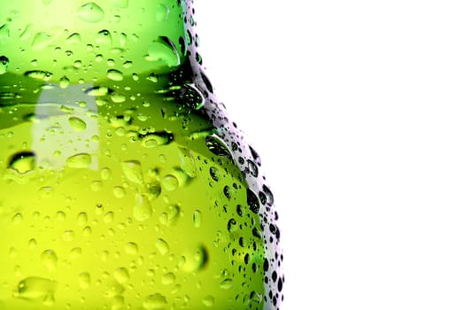 wet beer bottle abstract