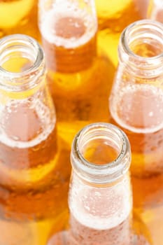 beer bottles closeup