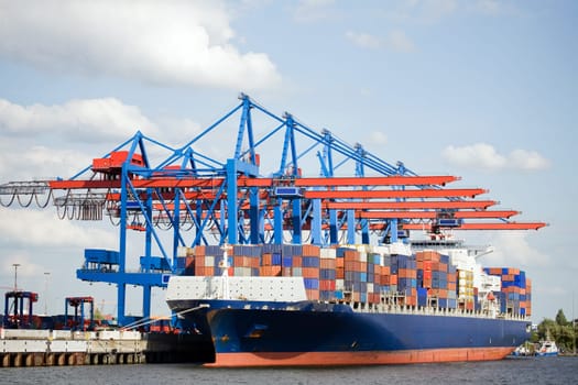 container ship in port