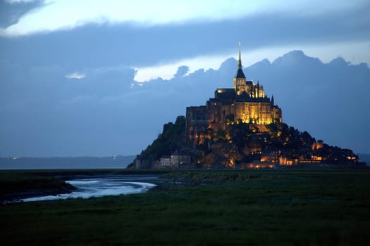 Mont St-Michel at night