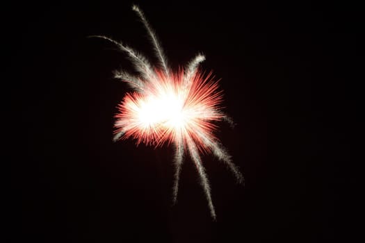 nice fireworks on dark sky