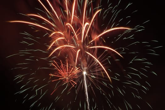 nice fireworks on dark sky