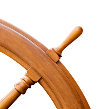 ship steering wheel isolated on white
