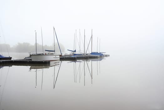 Boats in the fog