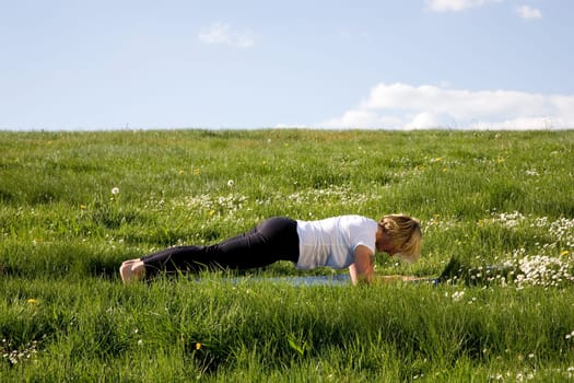 Woman doing full body stabilization