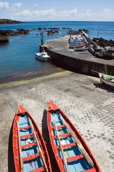 Small harbour of Ribeiras in Pico island