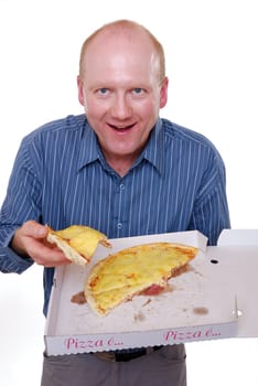 Eating pizza