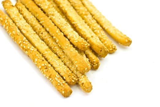 Pretzel sticks with sesame seeds