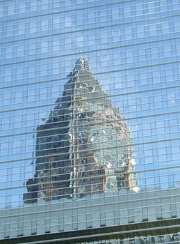 Reflection of the Messeturm in Frankfurt