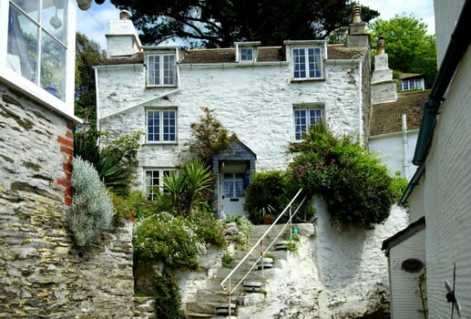 A pretty old house on the hillside in Cornwall,South West England