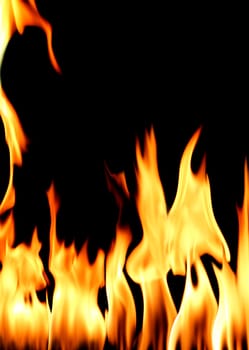 fire flame in black