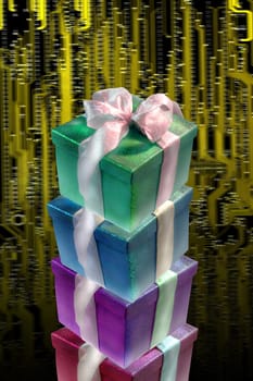gift boxes over circuit board
