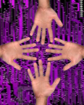 Hands and circuit board