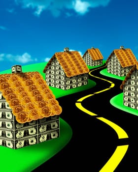 Digitally Generated Image of suburban
