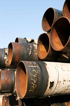 steel pipes closeup