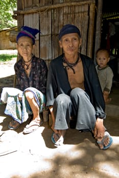 Old man and woman,Hmong,Laos