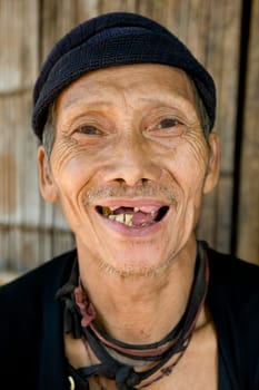 laughing old man,Laos