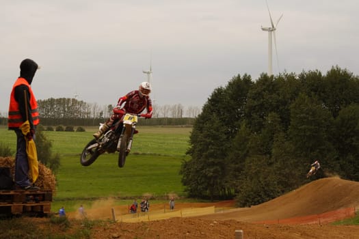 FIM MX3 World Championship 11. 2008 in Jauer Christophe,Martin,Husqvarna,France winners in 1st and 2nd races Third overall at the 2008 MX3 World Championship